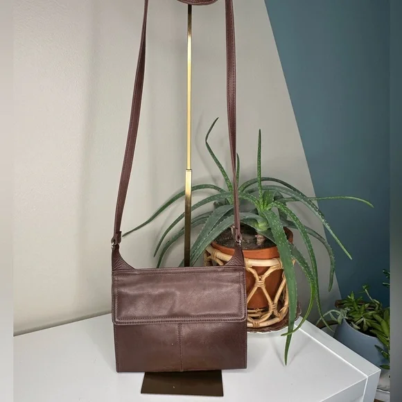 Fossil Vintage Brown Leather Crossbody Wallet Purse | 90s Y2K Minimalist - Picture 5 of 13